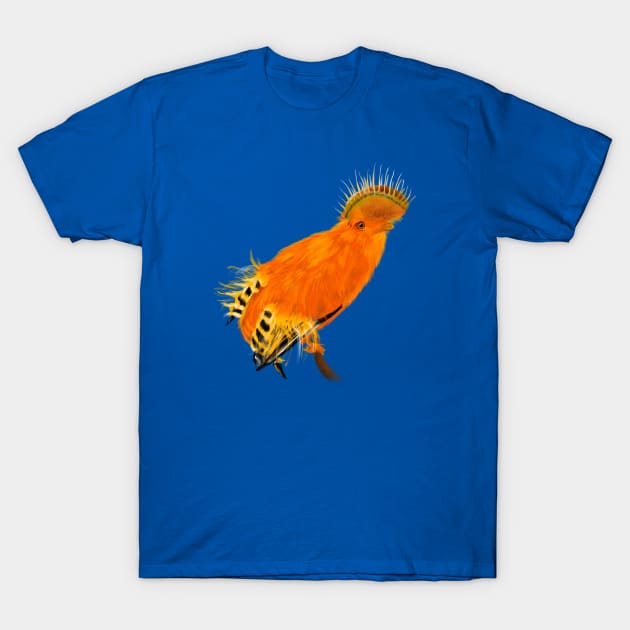 Cock-of-the-rock + Venus Fly Trap T-Shirt by mkeeley